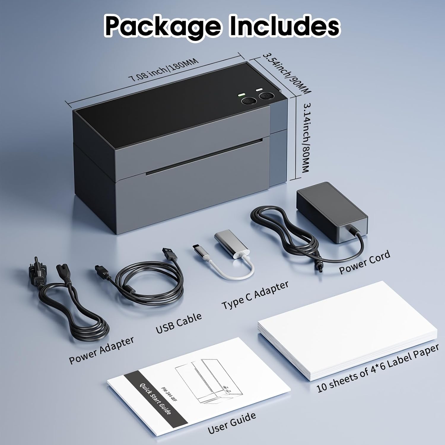 PHOMEMO PM344WF WiFi Shipping Label Printer Phomemo