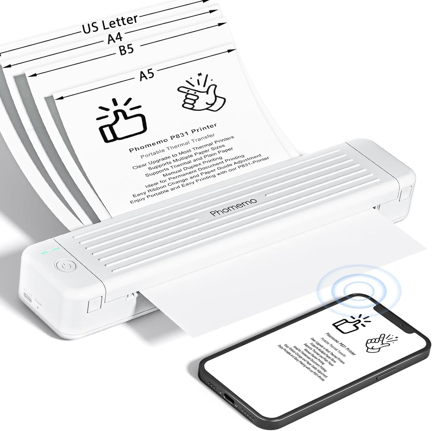 Portable Mini Thermal Printer Pocket Photo Printer Wireless Bluetooth  Printing