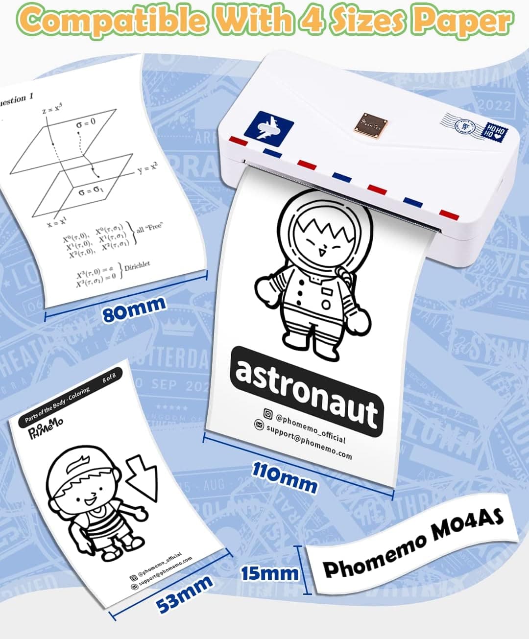 Phomemo M04S 300 DPI Mini Handy Sticker Thermodrucker – Tragbarer