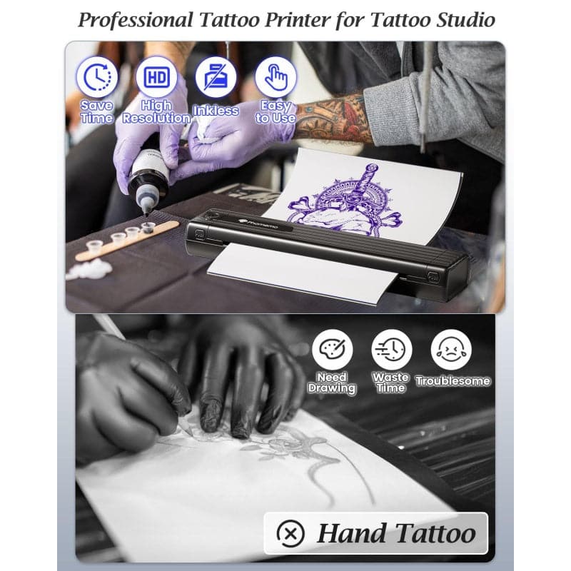 Impressora de estêncil de tatuagem sem fio Phomemo TP83
