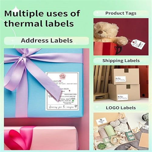 2.25”x1.25” Square 1000Pcs Thermal Labels For PM-241-BT/ D520-BT/ PM-246S