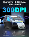 Phomemo 300DPI Ethernet Thermal Label Printer 4x6 with Built-in Paper Bin D530Pro shipping label printer for small business/home/office, Ethernet/Bluetooth/USB connection, compatible with Amazon/USPS，standard printer