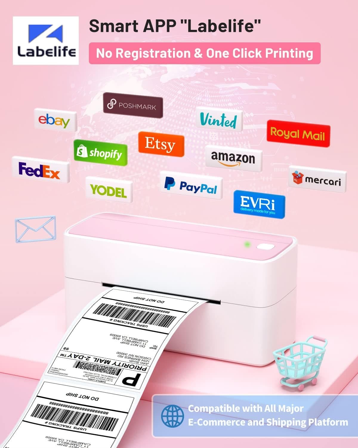 PM241BT Bluetooth Shipping Label Printer Phomemo