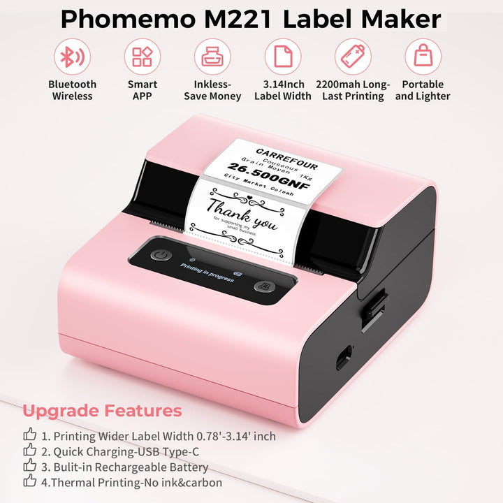 Phomemo M221 Etikettendrucker Bluetooth-Thermodrucker