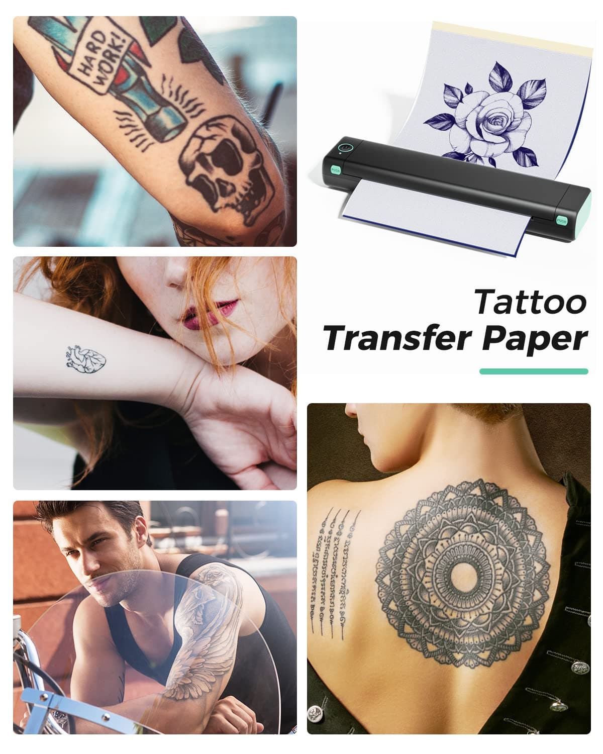 M08f Tattoo Stencil Printer, Wireless Thermal Machine For Transfer Paper,  Suitable For Tattoo Design Printing