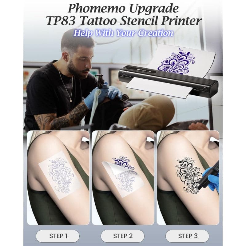 Imprimante de pochoirs de tatouage sans fil Phomemo TP83