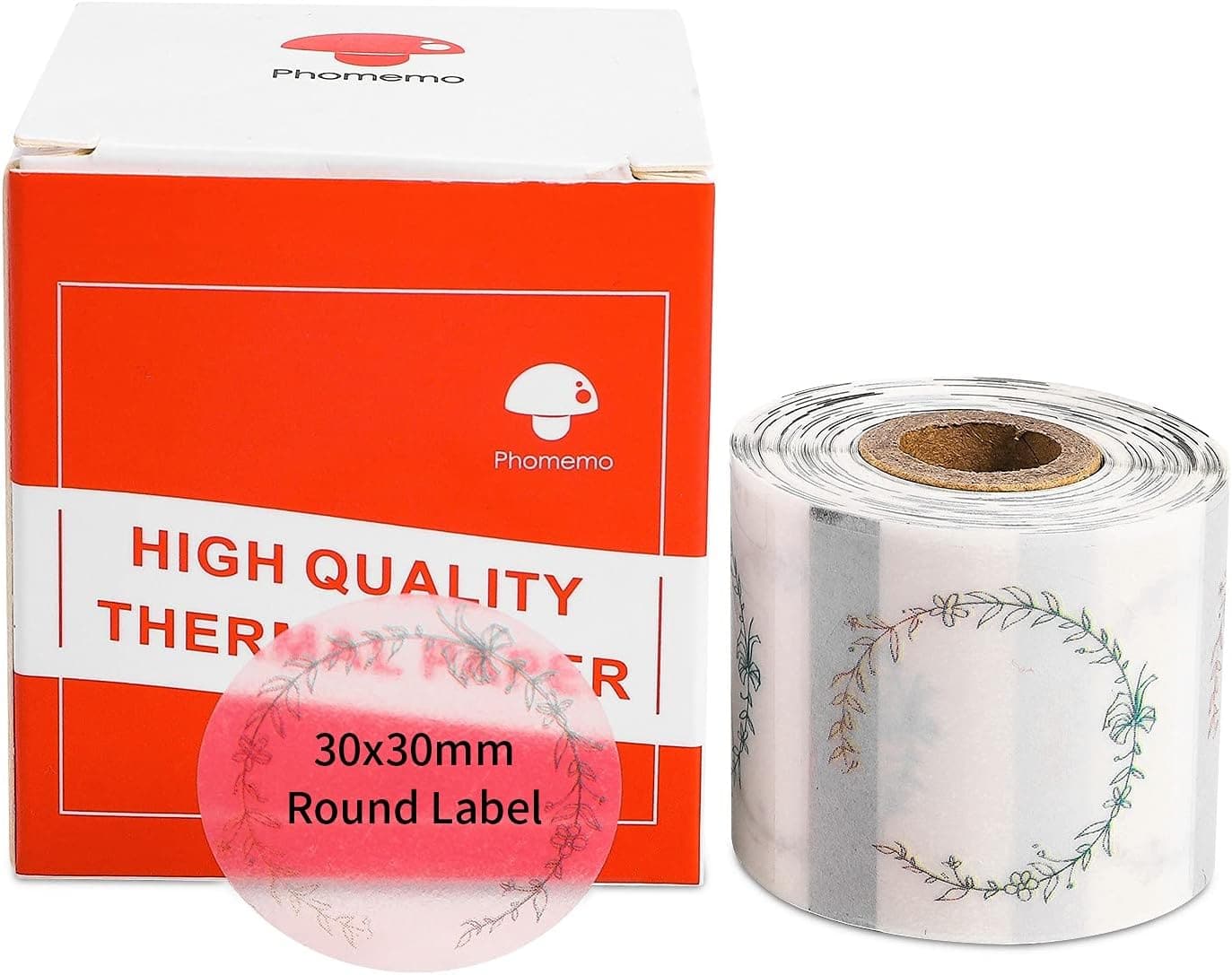 Phomemo 30 x 30 mm transparentes Etikett mit rundem Muster für Phomemo M200/M220/M221/M110/M120