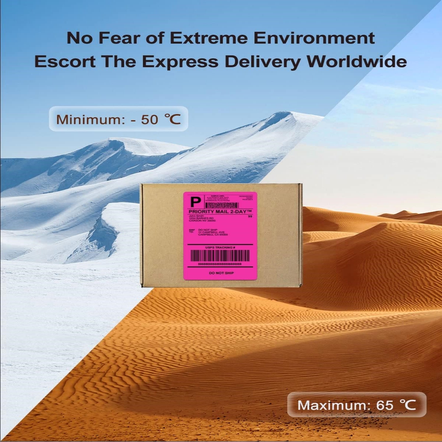 Étiquette d'expédition thermique directe 4x6 Fanfold (500 étiquettes) | Rose rouge