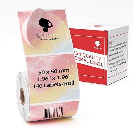 Phomemo 50×50mm 2 Inch Circle Thermal Label Sticker for M110/M221/M220/M120/M200-1Roll