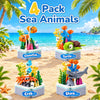 4 Packs Ocean Party Favors for Kids, Ocean Building Set for Boys Girls 597 PCS Phomemo Mini Marine Animals Building Blocks Toy for Goodie Bag Stuffers, Party Favors, Classroom Prizes,Birthday Gift