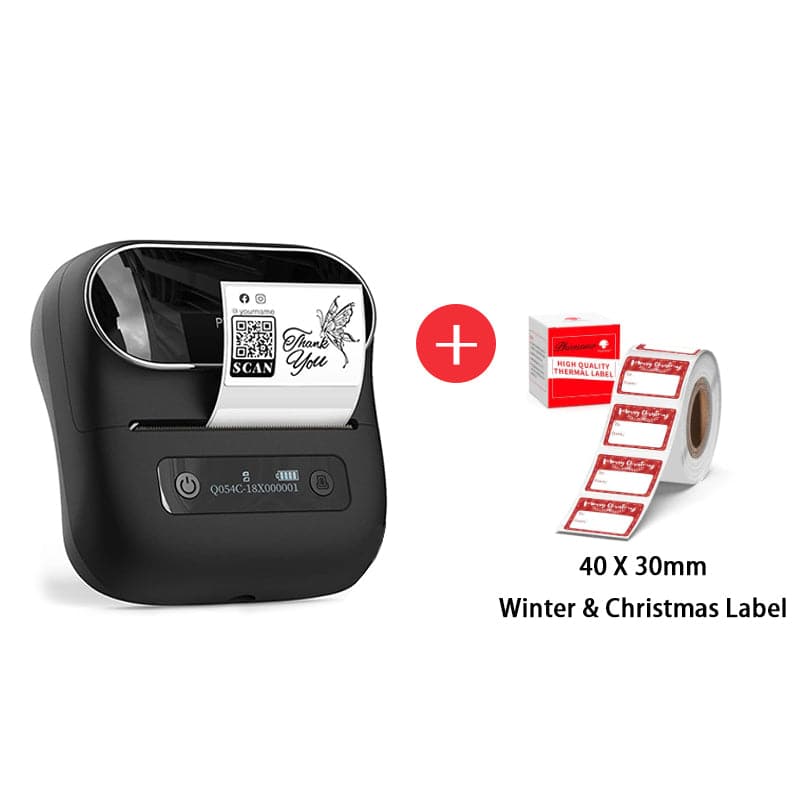 Phomemo Label Maker - M110 Address Label Printer Bluetooth Thermal Printer  for Business, Office, School, Home-use, Barcode, Logo, Clothing Label, with