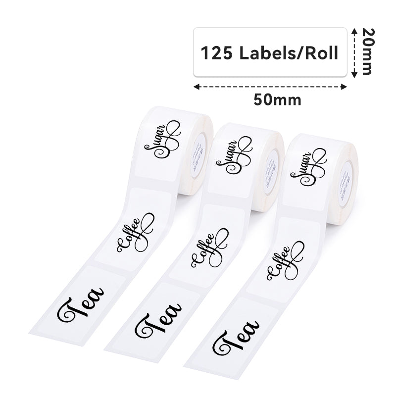 Phomemo 20x50mm White Adhesive Thermal Label for D50-Label Dimensions