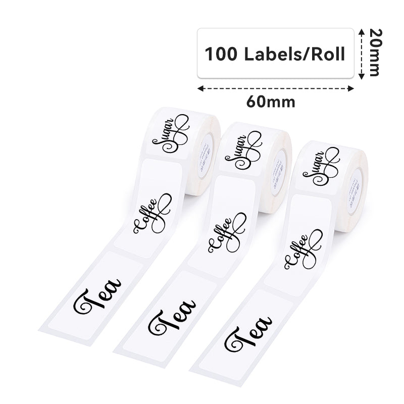 Phomemo 20mmx6m White Adhesive Continuous Thermal Label for D50-Label DImensions