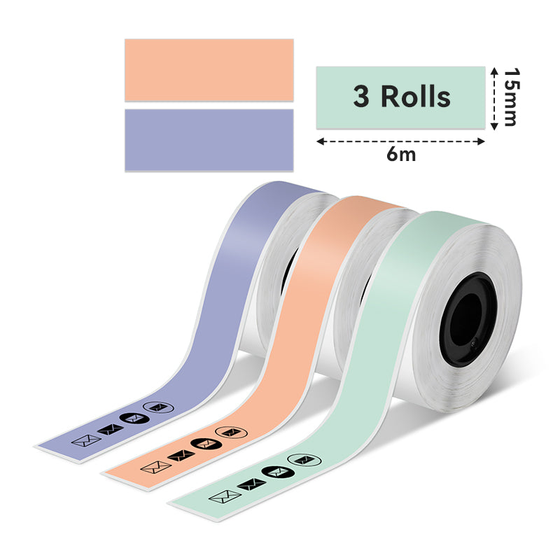 Phomemo 15mmx6m 3 Colors Continuous Label for D30/D35/Q30/Q30S