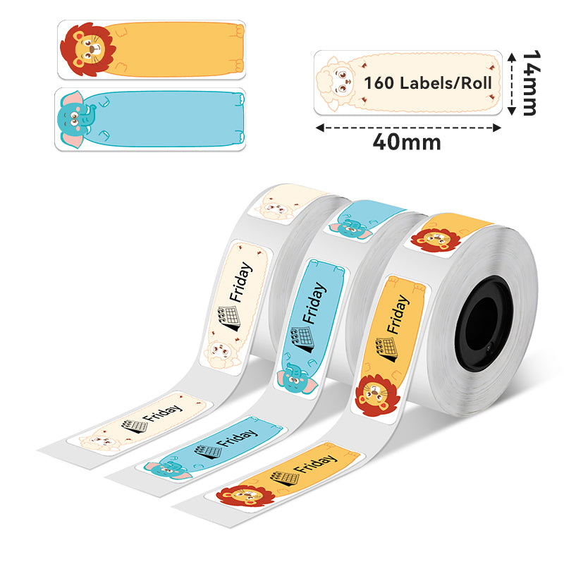 Phomemo 14x40mm Animals Patterns Thermal Label for D30/D35/Q30/Q30S-Label Dimensions