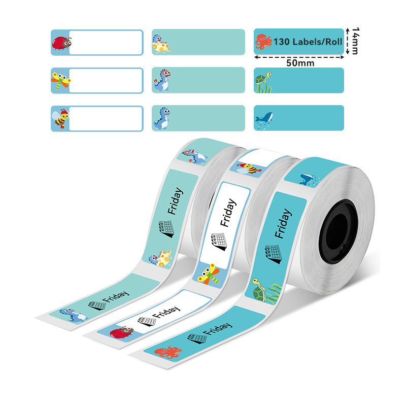 Phomemo 14x50mm Cartoon Pattern Square Label for D30/D35/Q30/Q30S-Label 