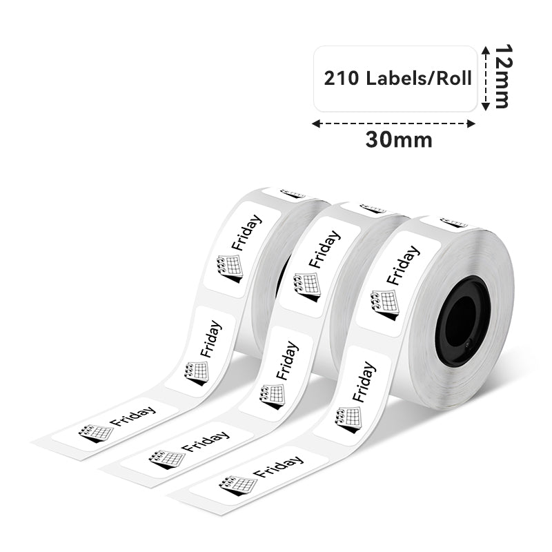 Phomemo 12x30mm Black on White Labels for D30/D35/Q30/Q30S