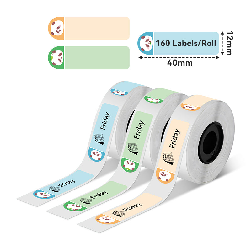 Phomemo 12x40mm Panda Pattern Label for D30/D35/Q30/Q30S