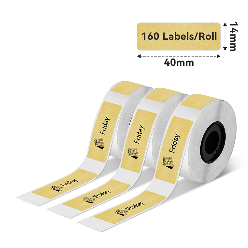 Phomemo 14x40mm Golden Glitter Square Label for D30/D35/Q30/Q30S-Label DImensions