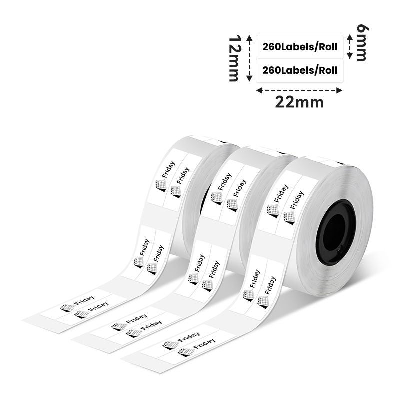 Phomemo 6x22mm White Thermal Labels for D30/D35/Q30/Q30S