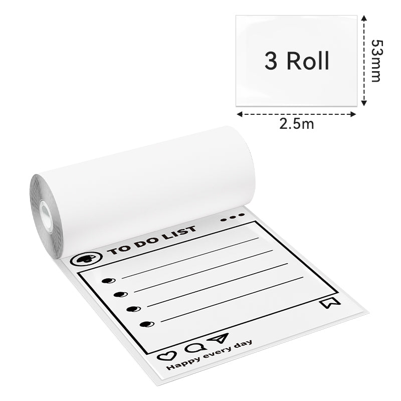 Dimension of Phomemo 53mm Semi-Transparent Sticker Thermal Paper for M02/M02S/M02Pro/M03/M03AS/M04S/M04AS/M832丨3 Rolls