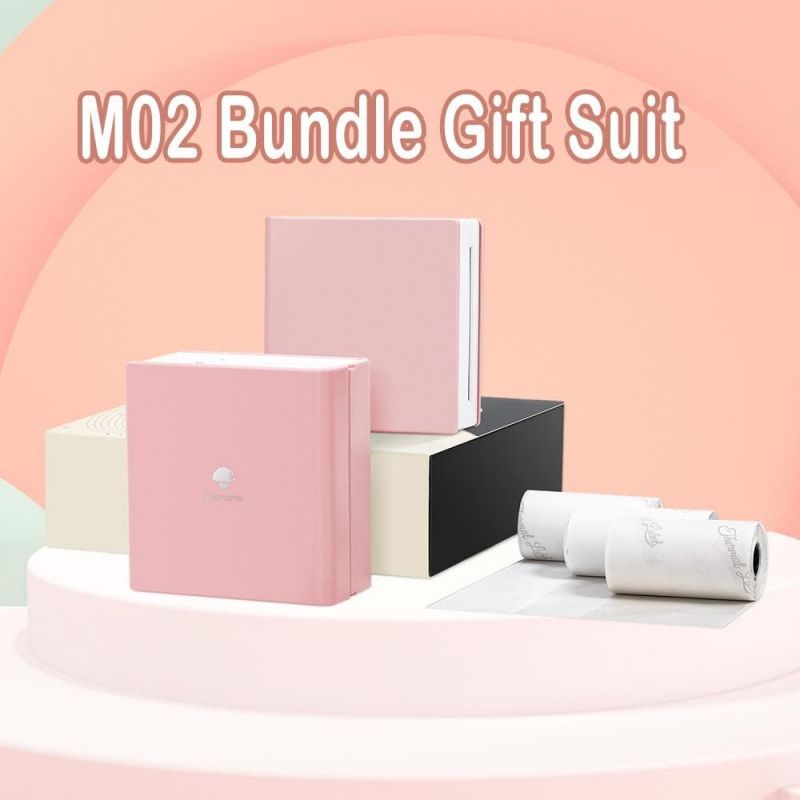 Pink PHOMEMO M02 Mini Portable Printer Gift Set