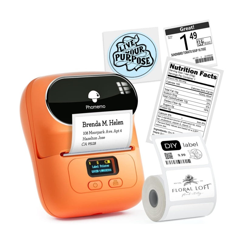 Phomemo M110 Barcode Label Printer Bluetooth Label Maker Portable