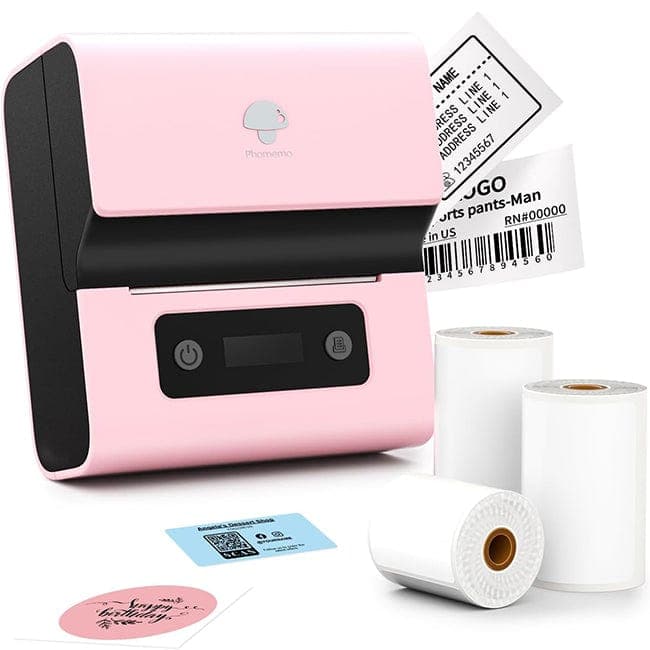 Phomemo M110 Label Makers, Mini Thermal Pocket Inkless Sticker Barcode  Bluetooth Printer for Small Business, Address, Mailing, Price Tag, File  Folder