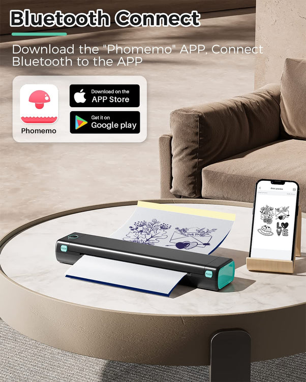 Phomemo M08F Tattoo Stencil Printer comes with a smart printer app