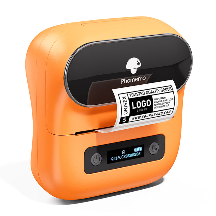 Phomemo M220 Commercial QRcode label maker orange is smart and no need for ink.