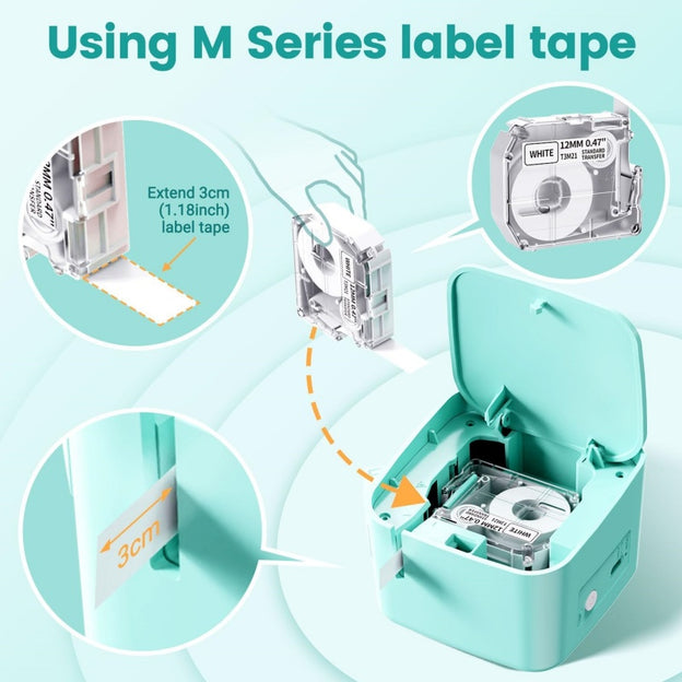 Phomemo M960 label machine uses M series label tape