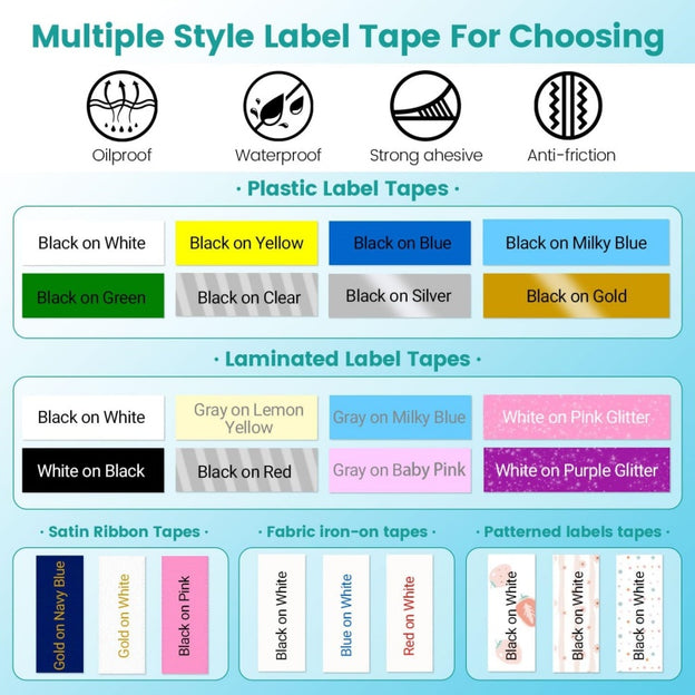 Phomemo M960 label machine can print multiple style label tapes