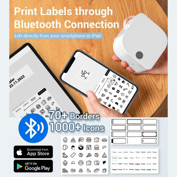 Phomemo P12 label machine can print labels through bluetooth connection