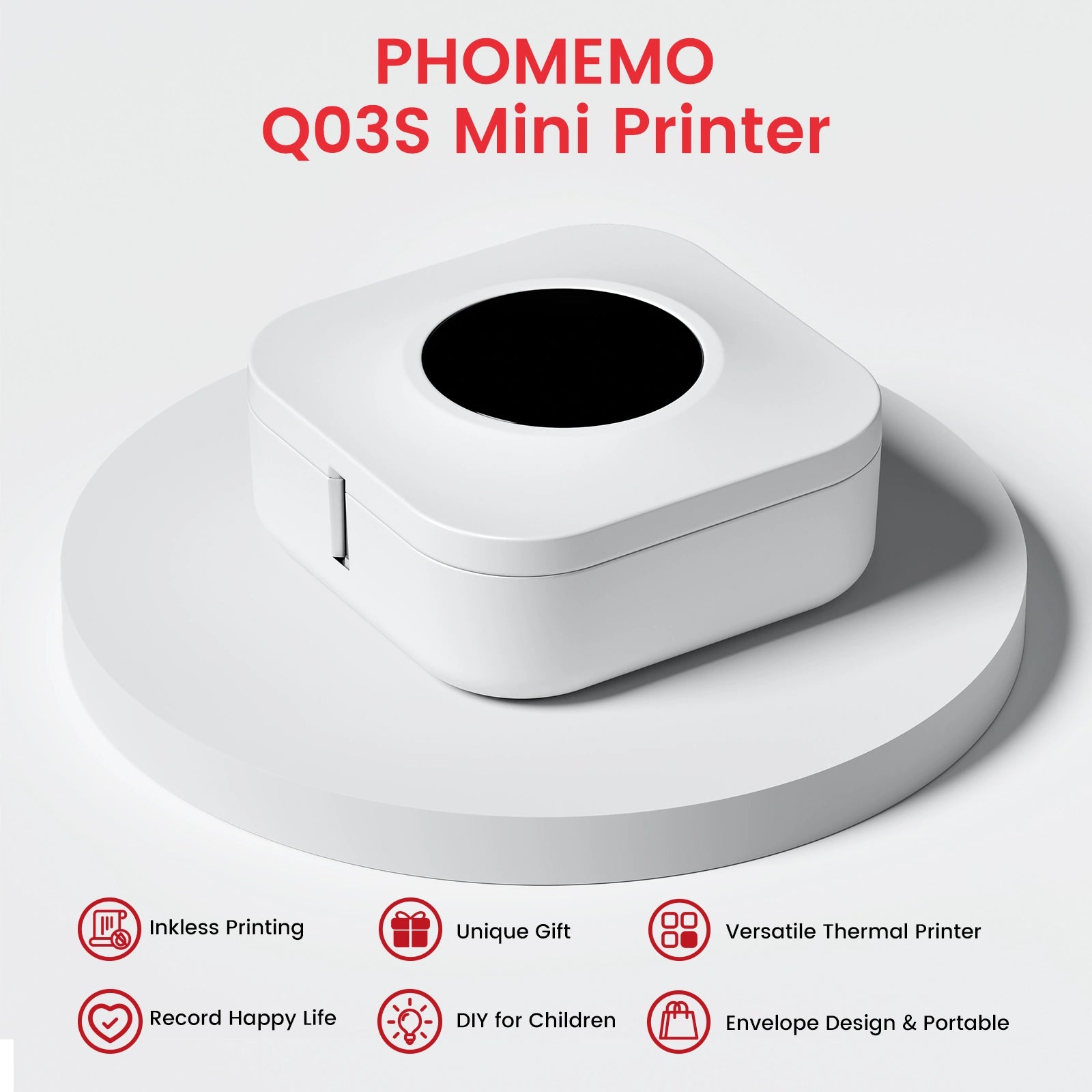 Phomemo Q30S Mini Printer, versatile and inkless thermal label maker.