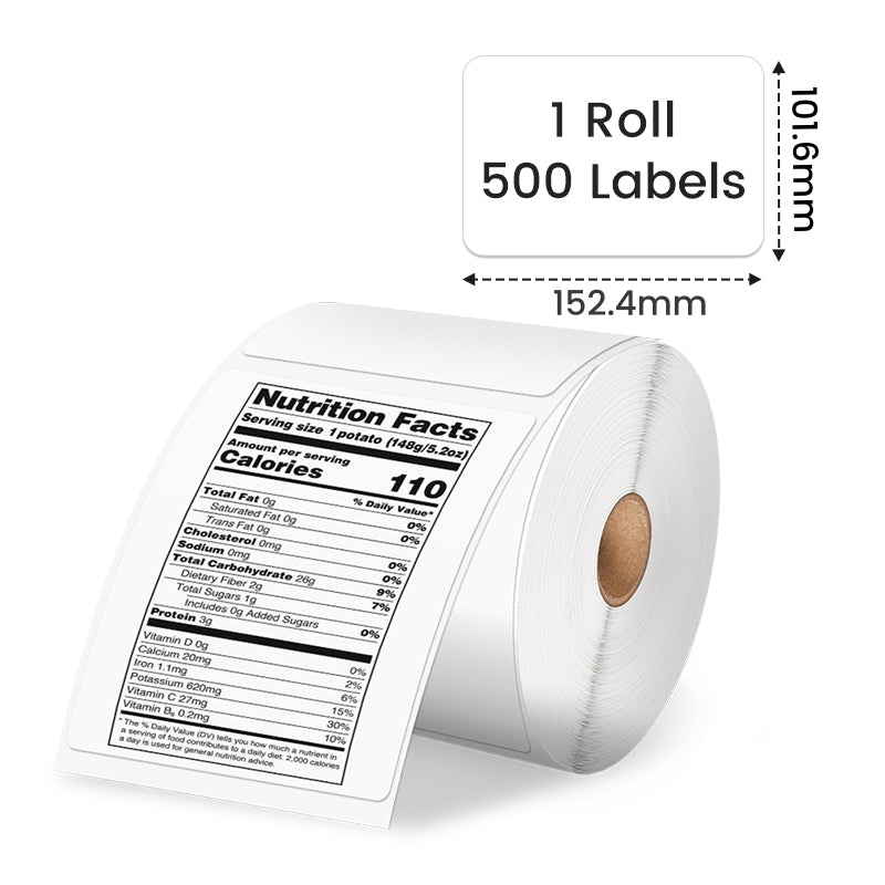 Phomemo Thermal Direct 4x6 Shipping Label (Roll of 500 Labels)