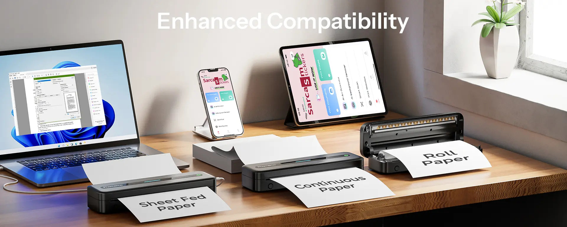 ByteCintia C80 Draagbare printer voor reizen, Bluetooth thermische printer ondersteunt A4, compatibel met Android en iOS & Laptop inktloze mobiele telefoon voor kantoor ByteCintia C80 Draagbare printer voor reizen, Bluetooth thermische printer ondersteunt A4, compatibel met Android en iOS & Laptop inktloze mobiele telefoon voor kantoor