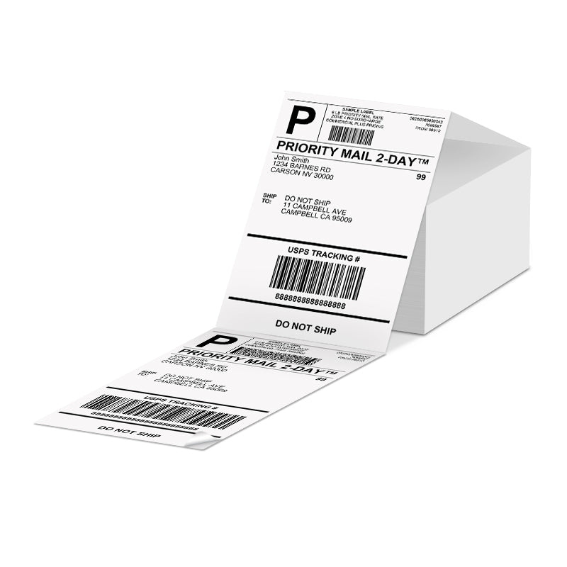 Phomemo 4''x 6'' Fan-Fold Thermal Direct Labels for Shipping Label Printer