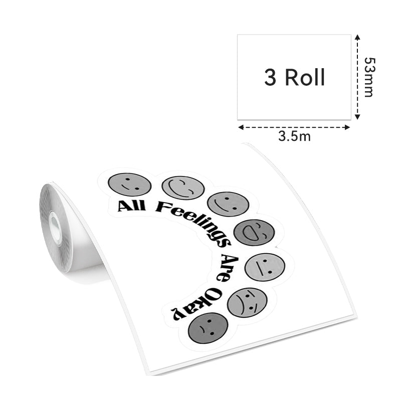 Phomemo 53mm White Sticker 10-Year-Lasting Thermal Paper for T02 & M02X