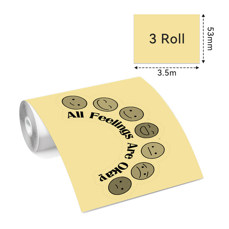 Dimension of Phomemo 53mm Yellow/Blue/Pink Non-Adhesive 5-Year-Lasting Thermal Paper for T02/M02X/M832