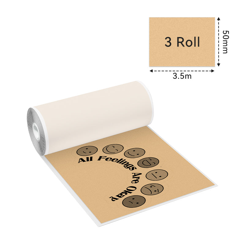 Dimension of Phomemo 53mm Transparent/Silver/Gold Sticker Thermal Paper for M02/M02S/M02Pro/M03/M03AS/M04S/M04AS/M832丨3 Rolls