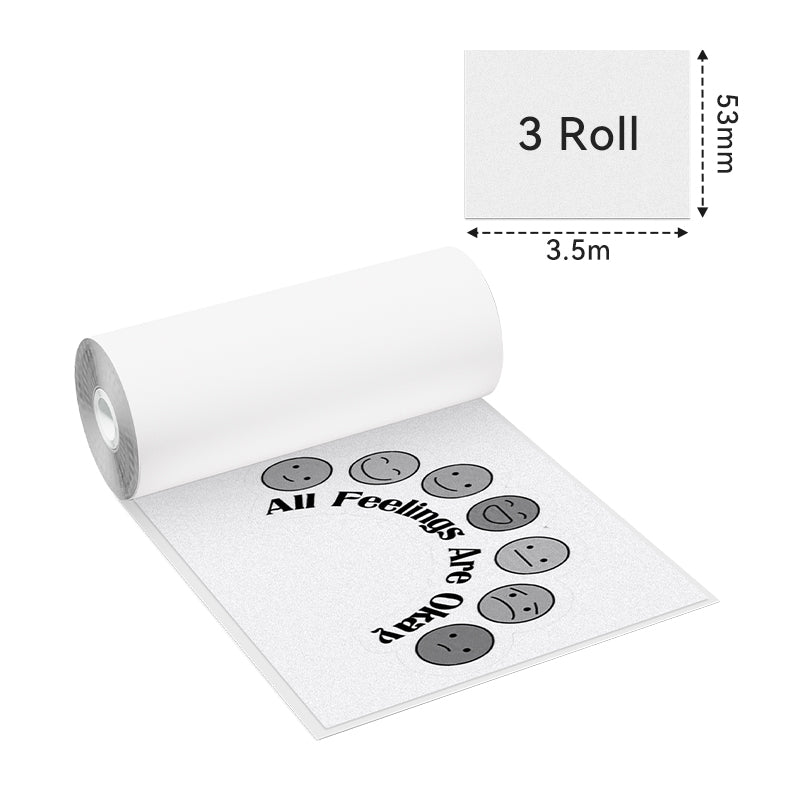 Dimension of Phomemo 53mm Silver Sparkle Sticker Thermal Paper for M02/M02S/M02Pro/M03/M03AS/M04S/M04AS/M832丨3 Rolls