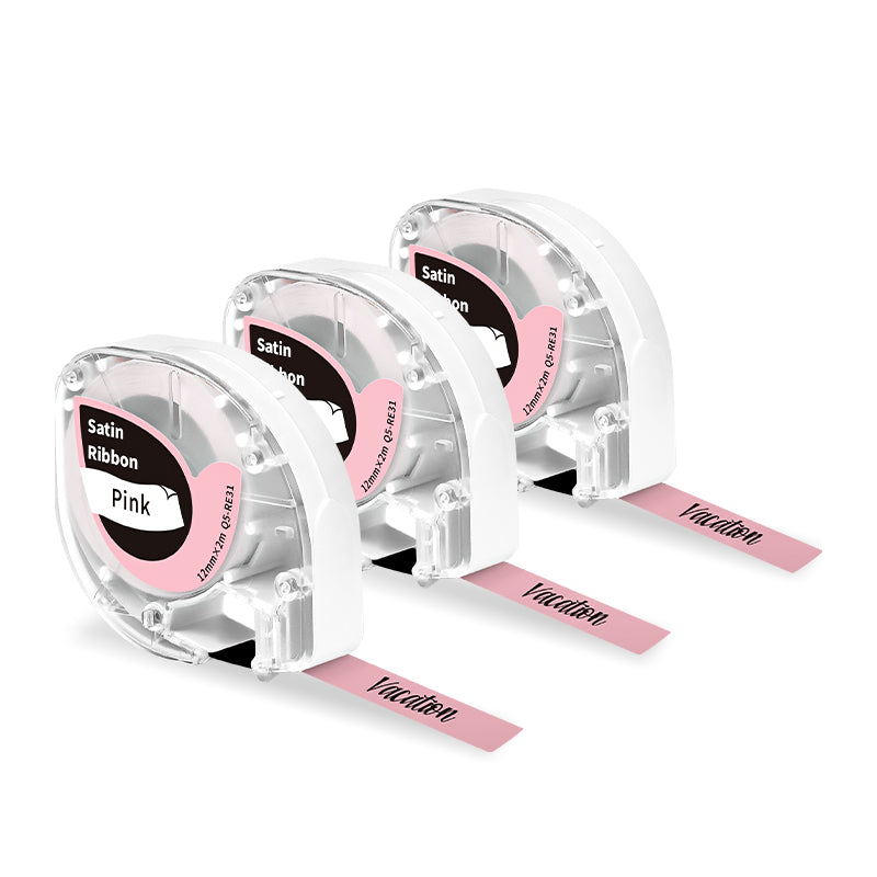 Phomemo 12mmx2m Pink Satin Ribbon Label Tape for P12/P12PRO