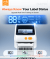 D421R Bluetooth Thermal Label Printer with Screen for Paper Level Display - Shipping Label Printer for Small Business, RFID Auto Size Detection 4x6 Thermal Printer with Segmented Code Screen - Phomemo