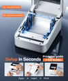 D421R Bluetooth Thermal Label Printer with Screen for Paper Level Display - Shipping Label Printer for Small Business, RFID Auto Size Detection 4x6 Thermal Printer with Segmented Code Screen - Phomemo