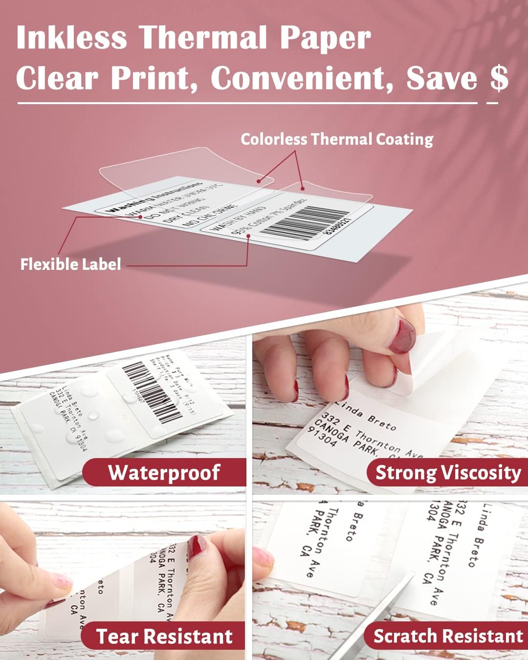 Phomemo M110 etiketten, M110/M220/M221/M120/M200 thermo-labelpapier, 40 x 80 mm, M110 etiketten, adreslabels, multifunctionele etiketten, vierkant, zelfklevend, 100 etiketten/rol Phomemo M110 etiketten, M110/M220/M221/M120/M200 thermo-labelpapier, 40 x 80 mm, M110 etiketten, adreslabels, multifunctionele etiketten, vierkant, zelfklevend, 100 etiketten/rol