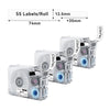 Phomemo 12.5mmx74mm+35mm Black on White Cable Label Tapes for P15/A30 - Phomemo