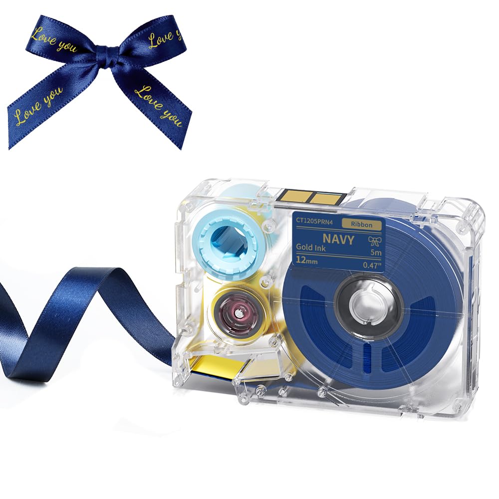 Phomemo 12mmx5m Pastel Blue&White&Red Ribbon Label Tapes for P15/A30 - Phomemo