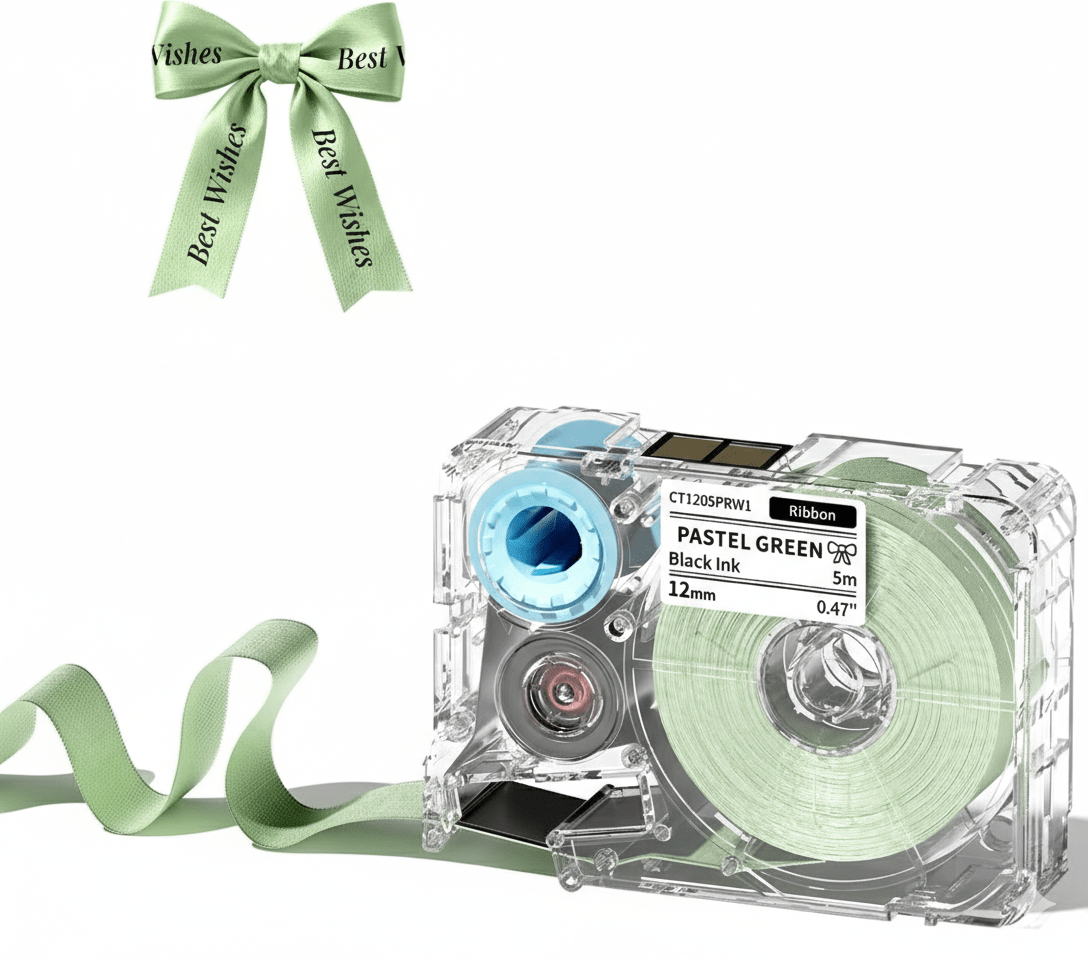 Phomemo 12mmx5m Pastel Blue&White&Red Ribbon Label Tapes for P15/A30 - Phomemo