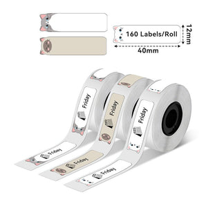 Phomemo 12x40mm Cat Pattern Label for D30/D35/Q30/Q30S - Phomemo