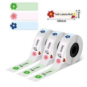 Phomemo 12x40mm Flowers Thermal Label for D30/D35/Q30/Q30S - Phomemo